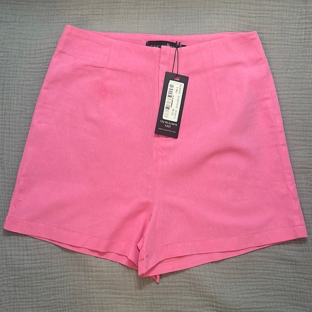 Linen tailored shorts